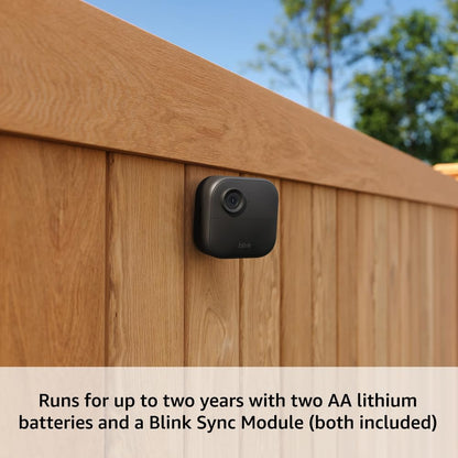 Blink Outdoor 4 – Wireless smart security camera, two-year battery life, 1080p HD day and infrared night live view, two-way talk. Sync Module Core included – 5 camera system