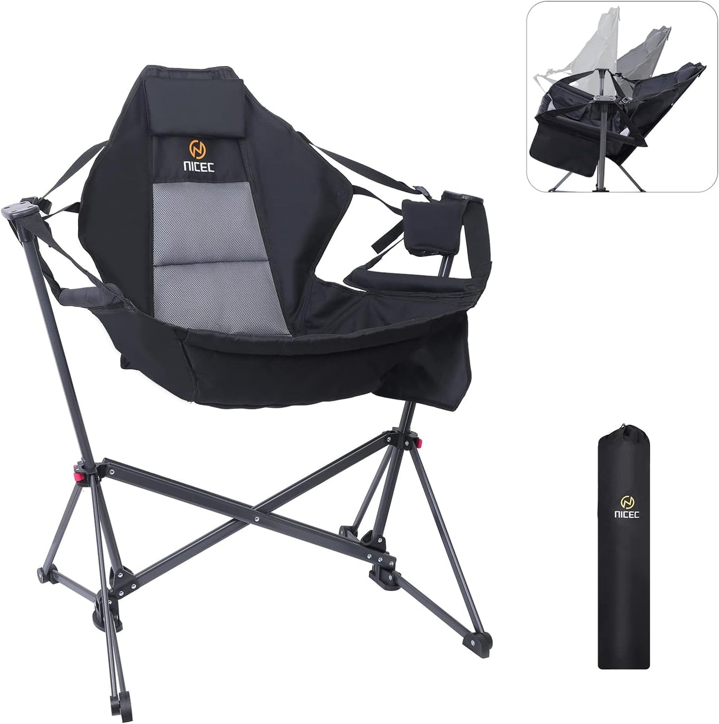 Hammock Camping Chair with Footrest, Heated Camping Chair, Hammock Camping Chair, Camping Chair Rocker 1-P + Hammock Camping Chair, Camping Chair Rocker, Swinging Chair, High Back with Stand 1-P