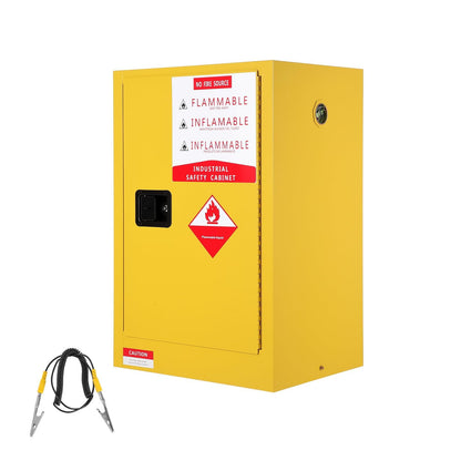 Fire Resistant Flammable Storage Cabinet,Heavy Duty Hazardous Liquid Safety Cabinet with Adjustable Shelf, Cold-Rolled Steel Construction, Spill Containment Tray, Ventilation Holes & Grounding