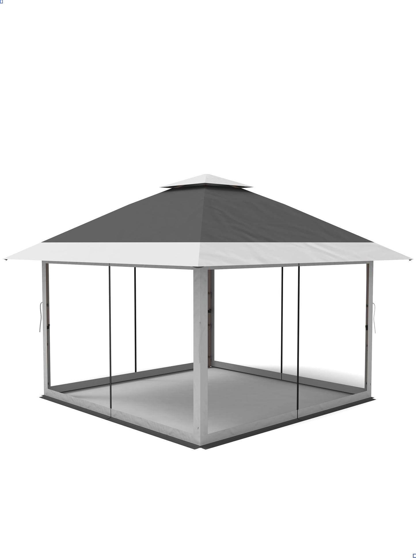 KYBOLT 12x12 Pop Up Gazebo Outdoor Canopy Shelter with Mosquito Netting 4 Stanbags Instant Gazebo Tent for Lawn, Garden, Backyard, Deck (Charcoal Gray + Light Gray)