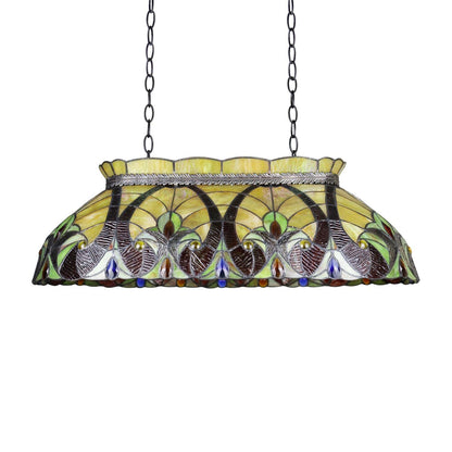 Chloe Lighting Adia 3 Light Island Pendant, Victorian Tiffany-Style, Dark Bronze, 28in Wide, Multicolor, Model CH38632AV28-IL3