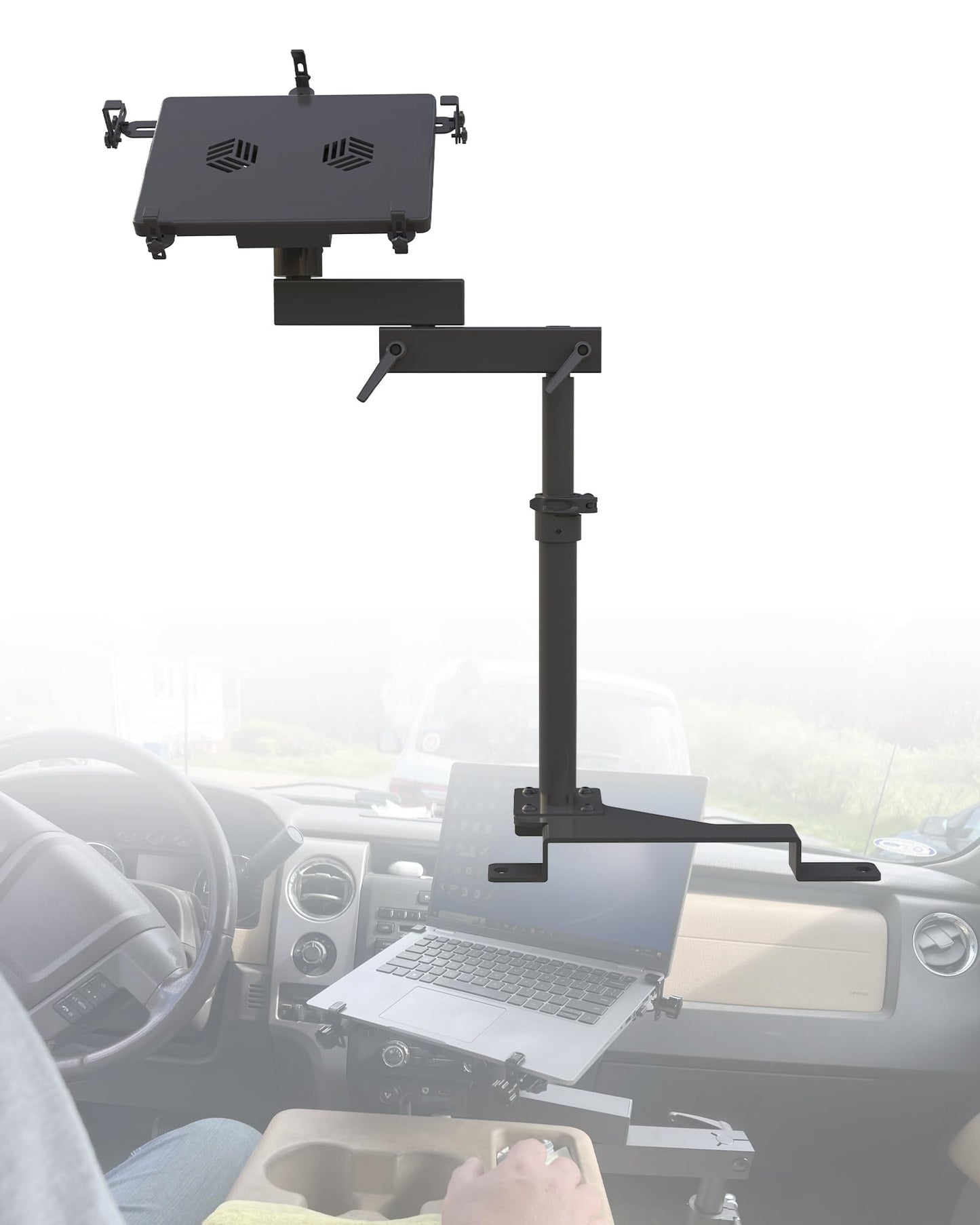 SPIRRELAB Truck Laptop Mount Fit for Ford F150, F350, F250, F550, No-Drilling Truck Computer Mount Holder for Laptop up to 17"