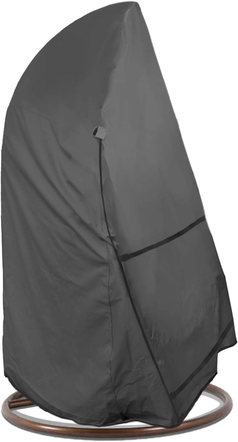 ULTCOVER Patio Egg Chair Cover - Waterproof Protection for Single Seat Swing | 45W x 33D x 68H Inches, Black