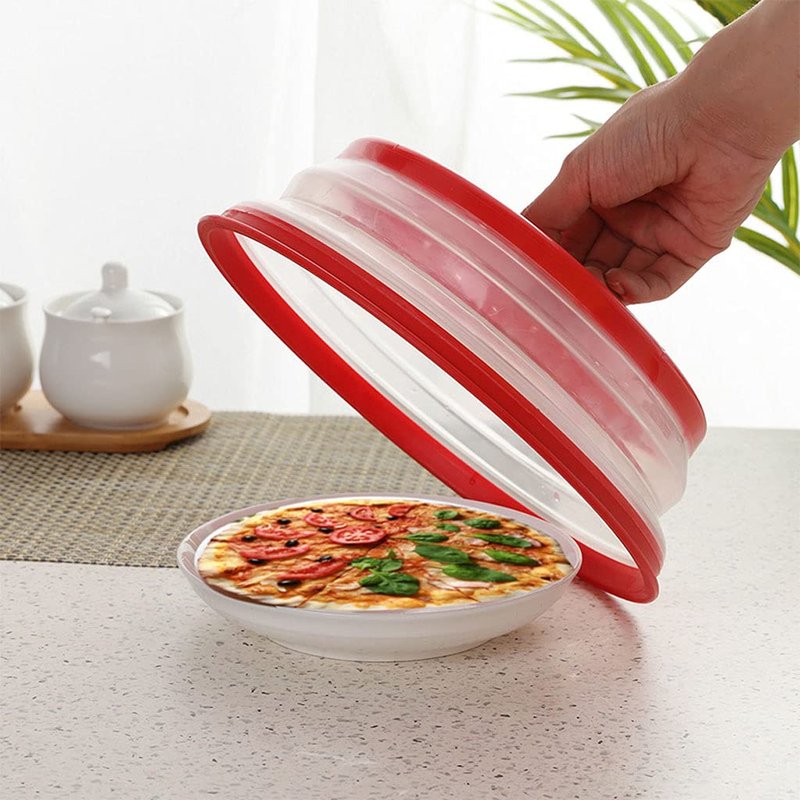 Collapsible Microwave Splatter Cover, Microwave Plate Cover With Steam Vent(12.3 IN,gray)