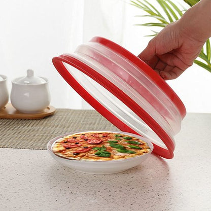 Collapsible Microwave Splatter Cover, Microwave Plate Cover With Steam Vent，BPA-Free Silicone & Plastic(blue, 12.3IN)