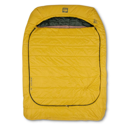 Kelty Tru.Comfort Doublewide 2P 20 Degree Sleeping Bag, Two Person, Synthetic Fill, Couples & Family Camping, Overlanding – Removable Blanket, Wider Than Queen Sized Bed, Updated for 2023 (Olive Oil)