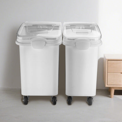WELKOR Ingredient Storage Bin,21 Gallon Dispenser Bin with Scoop for Dry Food, Sugar, Baking Supplies,Kitchen Rice Cereal Flour Bin,BPA Free,Pet Food Storage Container,Dog Cat Birds Food (21 Gallon)