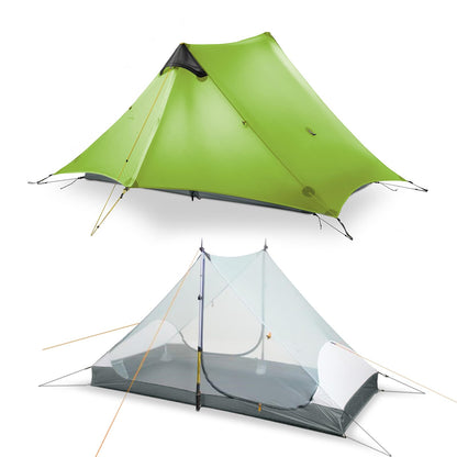 LANSHAN Ultralight Tent 3-Season Waterproof Backpacking Tent for 2 Person Camping, Climbing, Hiking, Travelling, Mountaineering, 2-Person, Green