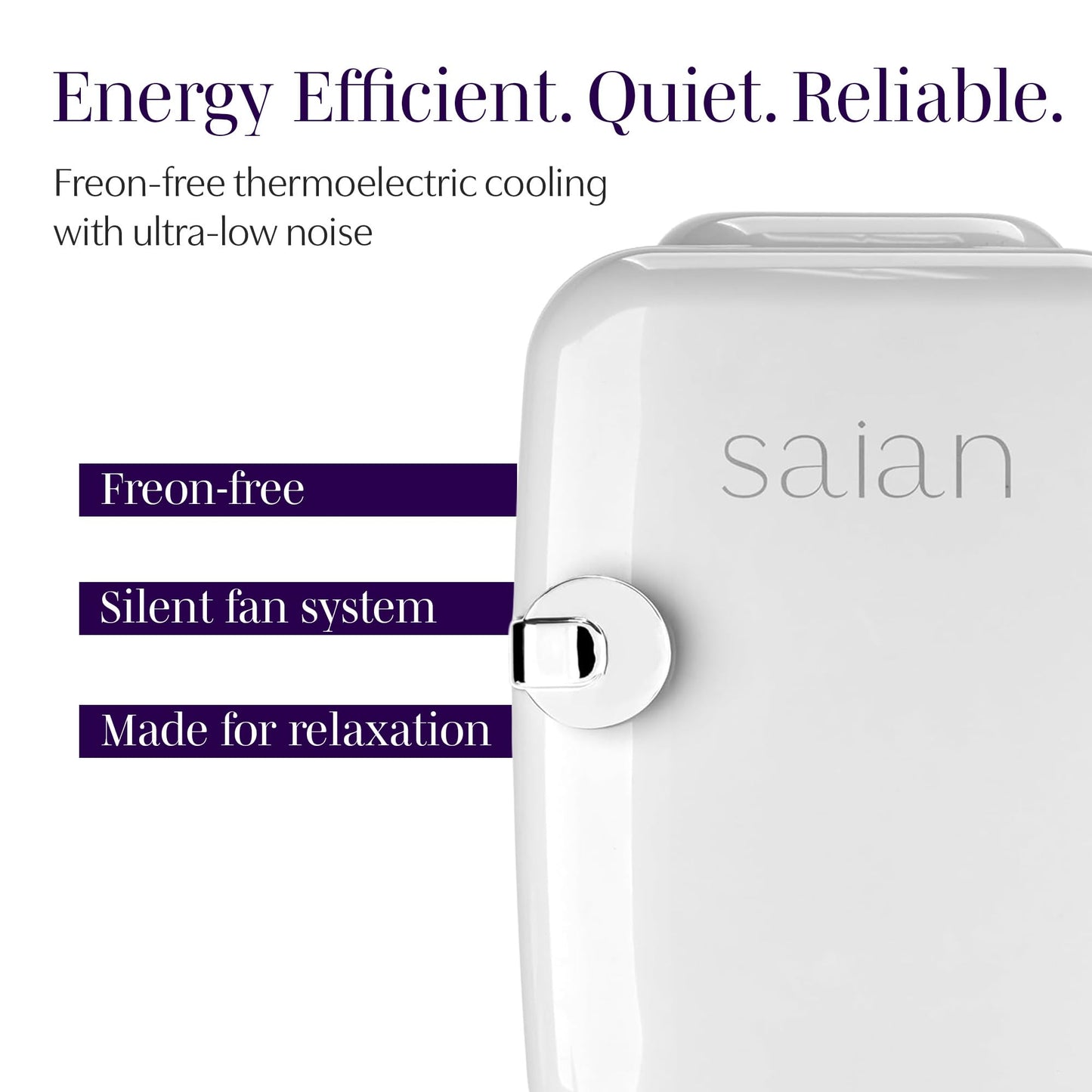 Saian Esty Fridge for Skincare Products - Compact 4L Portable Mini Fridge with Quiet Dual Cooling and Warming for Beauty Tools - Ideal for Desktop, Office or Countertop Use in Home, Spa or Studio