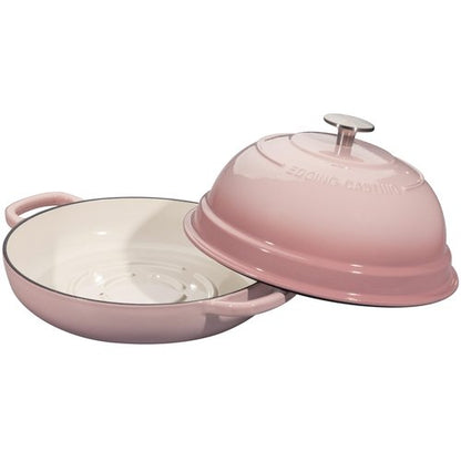 EDGING CASTING Enameled Cast Iron Dutch Oven Pot with Lid, Round Bread Oven for Homemade Sourdough Bread Baking, 6 Quart, Pink