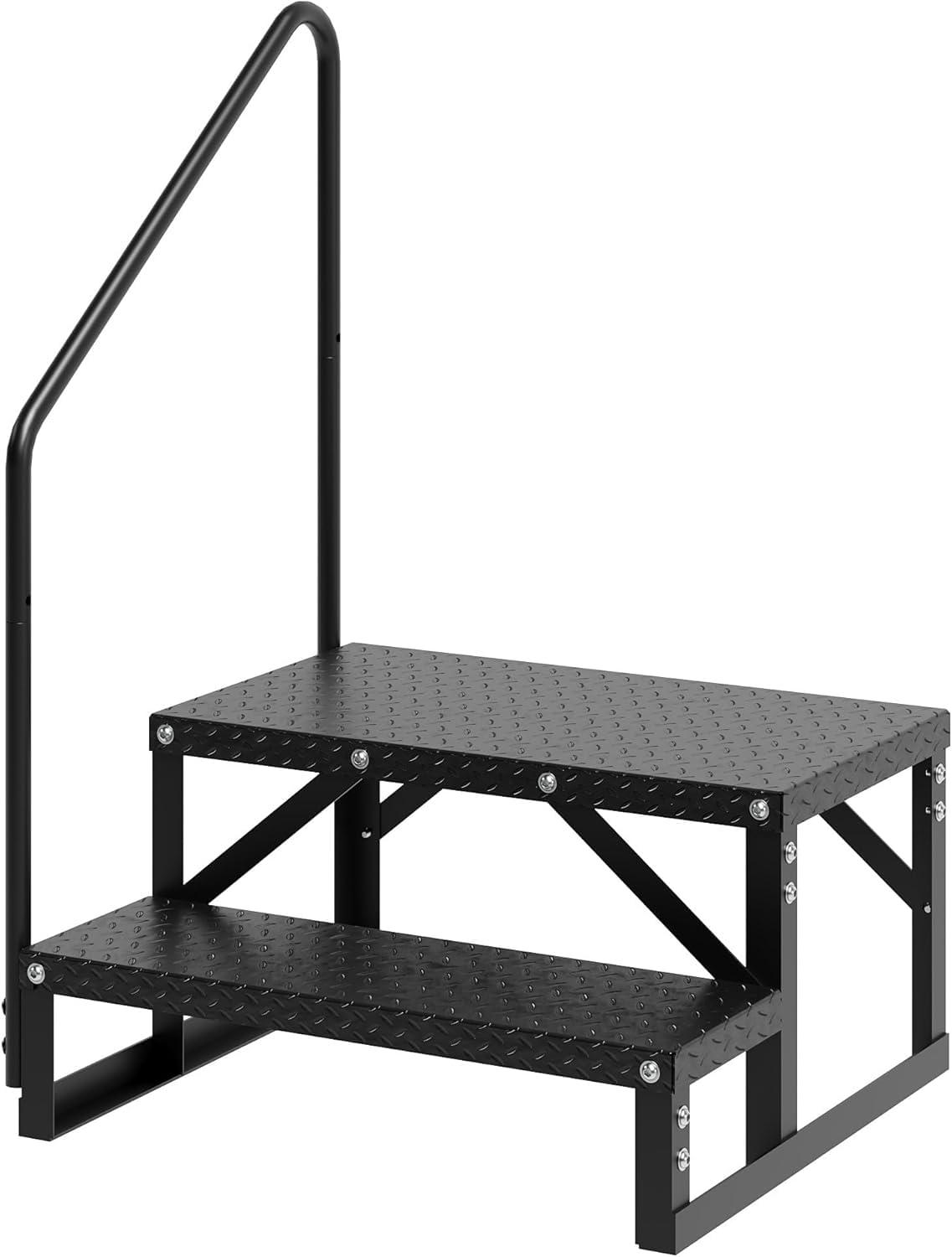 GAOMON RV Steps with Handrail 2 Step, Hot Tub Steps with Handrail, Portable Pool Ladder, 660 lbs Load Capacity RV Stairs for Camper, SPA, Pool, Mobile Home