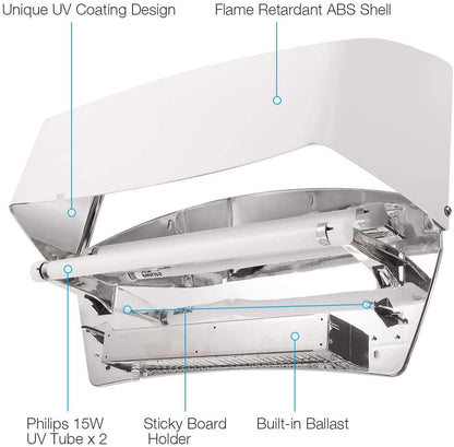 Faicuk WS130 Wall Sconce Fly Light Trap for Capturing Flies, Moths, Gnats, Mosquitos and Other Flying Insects, Ideal for Warehouses, Schools, Hospitals, Restaurants, Commercial Kitchen
