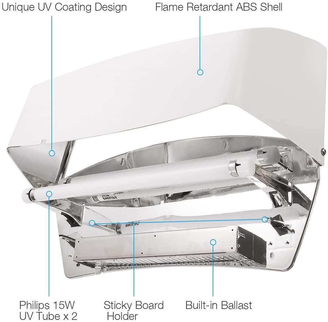 Faicuk WS130 Wall Sconce Fly Light Trap for Capturing Flies, Moths, Gnats, Mosquitos and Other Flying Insects, Ideal for Warehouses, Schools, Hospitals, Restaurants, Commercial Kitchen