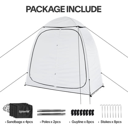 EighteenTek® Shower Tent Changing Room 2 Rooms Outdoor Pop Up Camping Portable Privacy Dressing Shelter 83"x43"x80"H