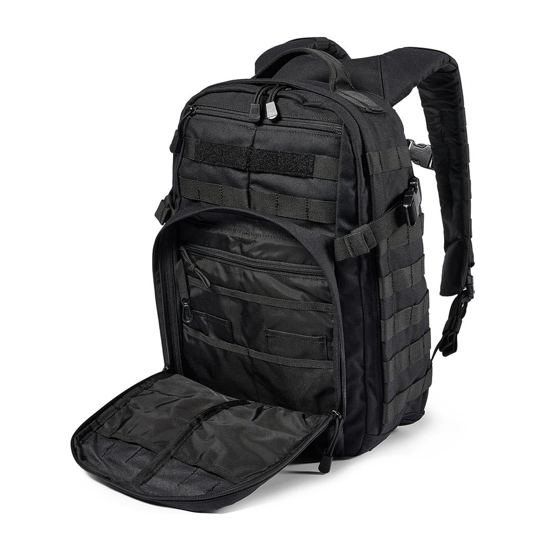 5.11 Tactical Backpack – Rush 12 2.0 – Military Molle Pack, CCW with Multiple Compartments, 24 Liter, Small, Style 56561, Black