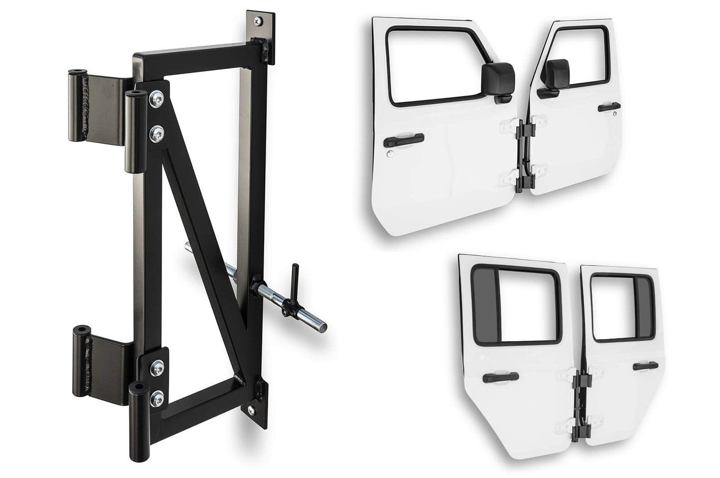 Surco ADH1002 Deluxe Wall Mount Door Storage Hanger - Compatible with Jeep Wrangler YJ, TJ, JK, and JL Front and Rear Doors