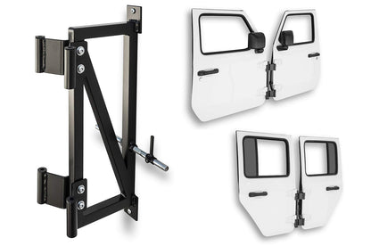 Surco ADH1002 Deluxe Wall Mount Door Storage Hanger - Compatible with Jeep Wrangler YJ, TJ, JK, and JL Front and Rear Doors
