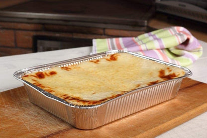 Aluminum Pans Full Size, Large Disposable Roasting & Baking Pan, 21"x13" Deep Foil Pans (100 Pack) Extra Heavy Duty Chafing Trays for Hotels, Restaurants, Caterers, Steam Table, Buffets & Bakeware
