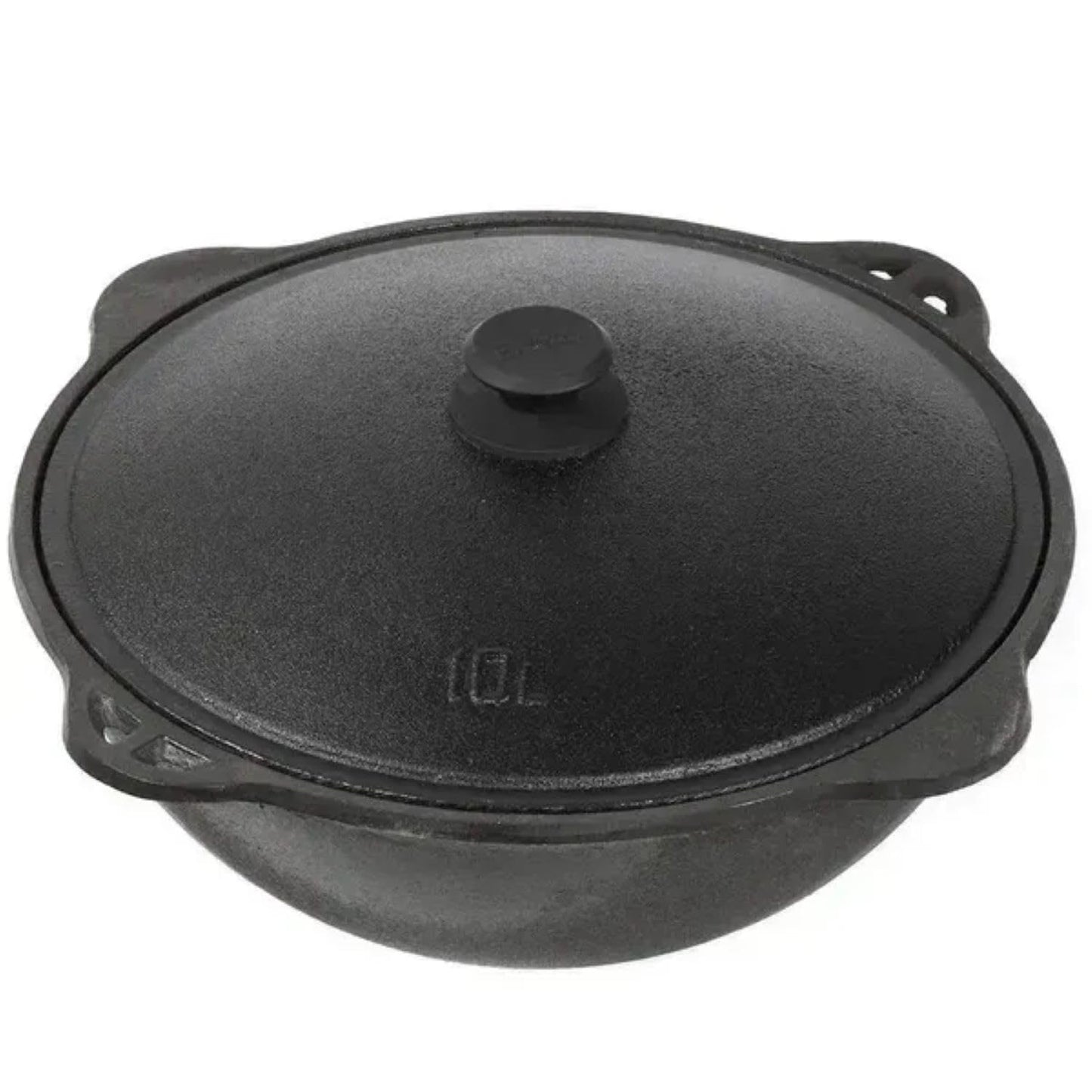 Dutch Oven Pot with Aluminum Lid 10 L (10.5 Quarts) - Camping Dutch Oven - Uzbek Kazan Cast Iron - Cast Iron Cookware Set – Premium Camping Cookware