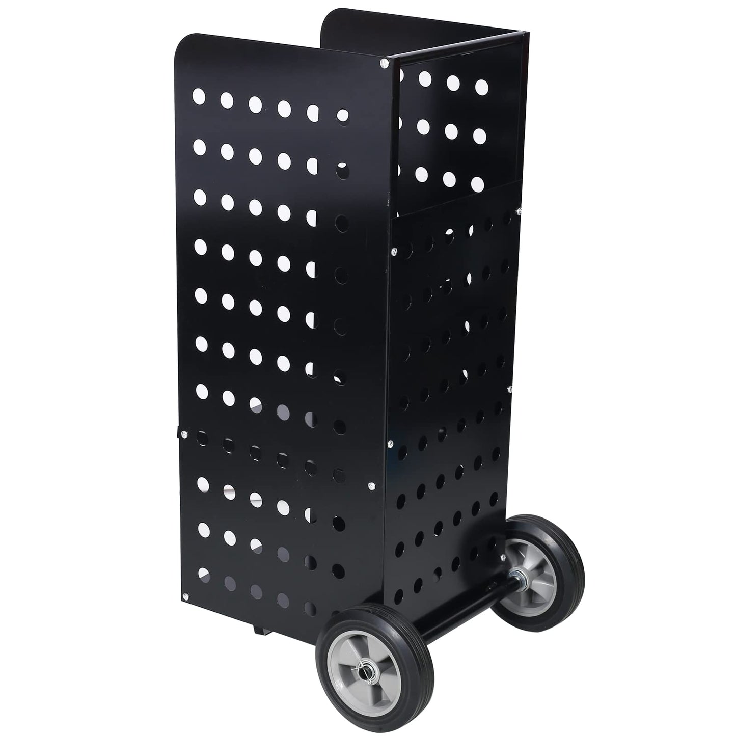 Ball & Cast 41" Firewood Log Cart Carrier Outdoor or Indoor Steel Wood Rack Storage Mover with Rolling Wheeled,Heavy Duty Wood Moving Equipment for Patios Backyard,Garden,Black