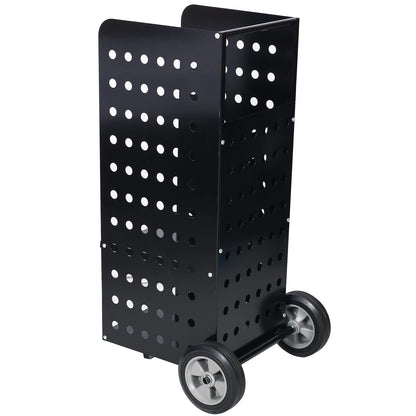 Ball & Cast 41" Firewood Log Cart Carrier Outdoor or Indoor Steel Wood Rack Storage Mover with Rolling Wheeled,Heavy Duty Wood Moving Equipment for Patios Backyard,Garden,Black