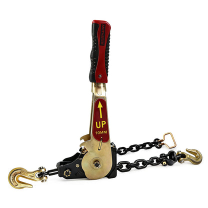 MOTHARIX Ratchet Chain Binders with Grab Hooks, 5400LBS WLL Heavy Duty Tie Down for 5/16" - 3/8" Chains, Secure Load Binder for Flatbed Trailers, Trucks & Heavy Equipment Hauling