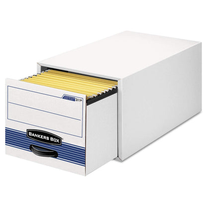 Bankers Box 6 Pack STOR Extra Space Saving Filing Cabinet, Stacks 5 High, Letter, White/Blue