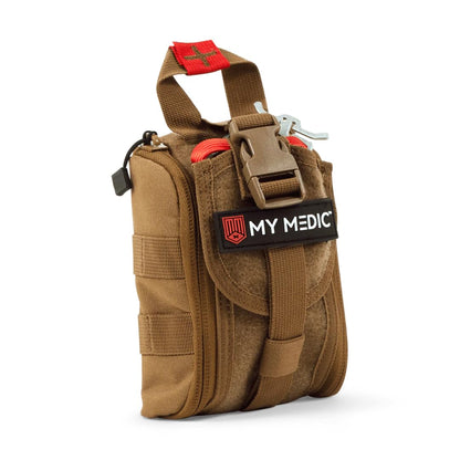 MY MEDIC TFAK Trauma First Aid Kit - Emergency Medical Rescue Gear Bag & Tactical Survival Supplies for Hunting, Hiking, Camping, The Gun Range or Car - Coyote