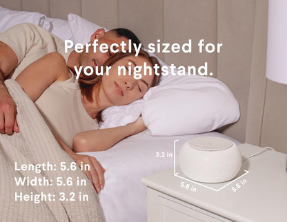 SNOOZ Pro White Noise Sound Machine - Natural Fan Noise, Non-Looping Sound, App Scheduler - Travel Case Included, Sleep Aid for Adults & Baby, 10 Volume Settings, Portable, Gift Registry - Cotton