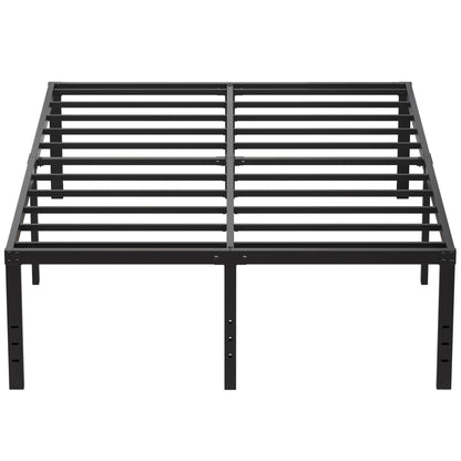 EMODA 20 Inch Queen Bed Frame No Box Spring Needed Heavy Duty Metal Tall Platform Bed Frame Queen Size with Large Storage Space, Easy Assembly, Black