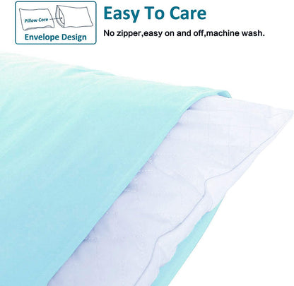NTBAY Pillowcase Set - 2 Pack Soft Brushed Microfiber Aqua Pillowcases | Wrinkle-Free & Fade-Resistant - 20x26 Inches