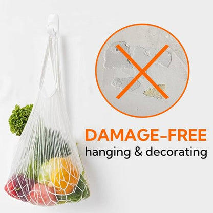 Hookay 10lbs Large Utility Hooks - Damage-Free Wall Hooks with 6 Adhesive Strips | Perfect for Garage, Office, Kitchen