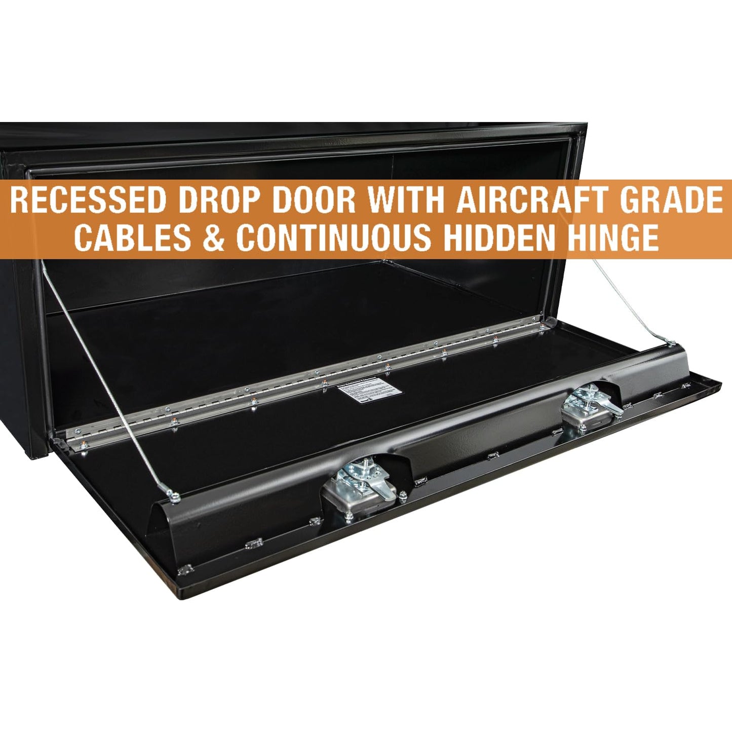 Buyers Products 1708310 Black Steel Underbody Truck Tool Box – 18 x 24 x 48 Inch - Truck Bed & Underbelly RV Storage Box, Locking T-Latch, Weather-Resistant, Heavy-Duty Flatbed Job Box, Made in USA