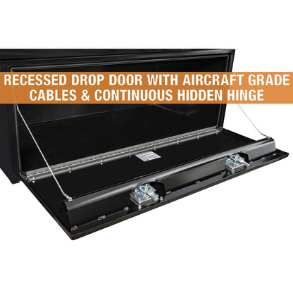 Buyers Products 1708310 Black Steel Underbody Truck Tool Box – 18 x 24 x 48 Inch - Truck Bed & Underbelly RV Storage Box, Locking T-Latch, Weather-Resistant, Heavy-Duty Flatbed Job Box, Made in USA