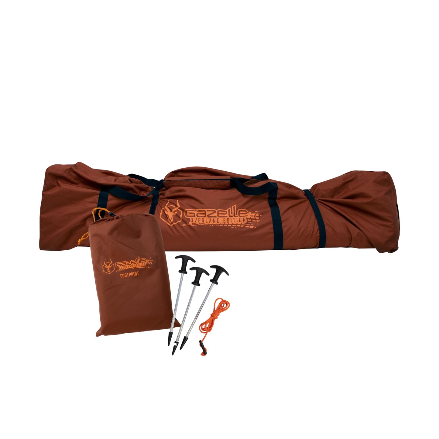 Gazelle Tents™ T4 Tandem Hub Tent with Overland Kit, Easy 90 Second Set-Up, Waterproof, UV Resistant, Removable Floor, Stakes, Duffle Bag, 4-8 Person, Alpine Green/Slate, 165" x 94" x 78", GK916