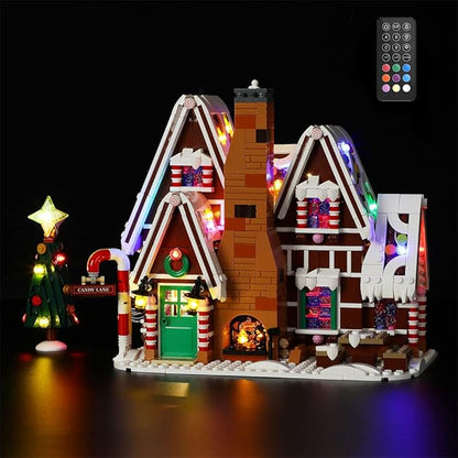 LED Light Kit (Remote Control) Compatible with Lego Gingerbread House - Lighting Set for Creator 10267 (Model Set Not Included)