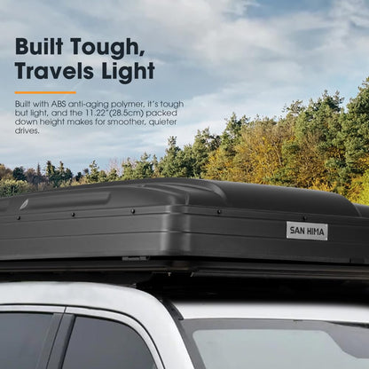 Sanhima Rooftop Tent Hard Shell - Jervis Overland Aluminium ABS Roof Top Tent w/Stargaze Window & LED Strip Light for Car SUV Truck Camping, 2-3 People (Gray)