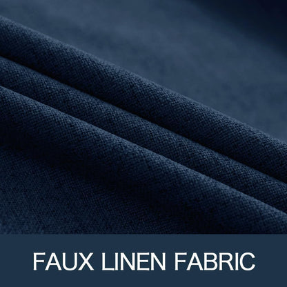 MIULEE Blackout Curtains - 100% Thermal Insulated Linen Textured Drapes | Midnight Blue, 52 x 45 Inch (2 Panels)