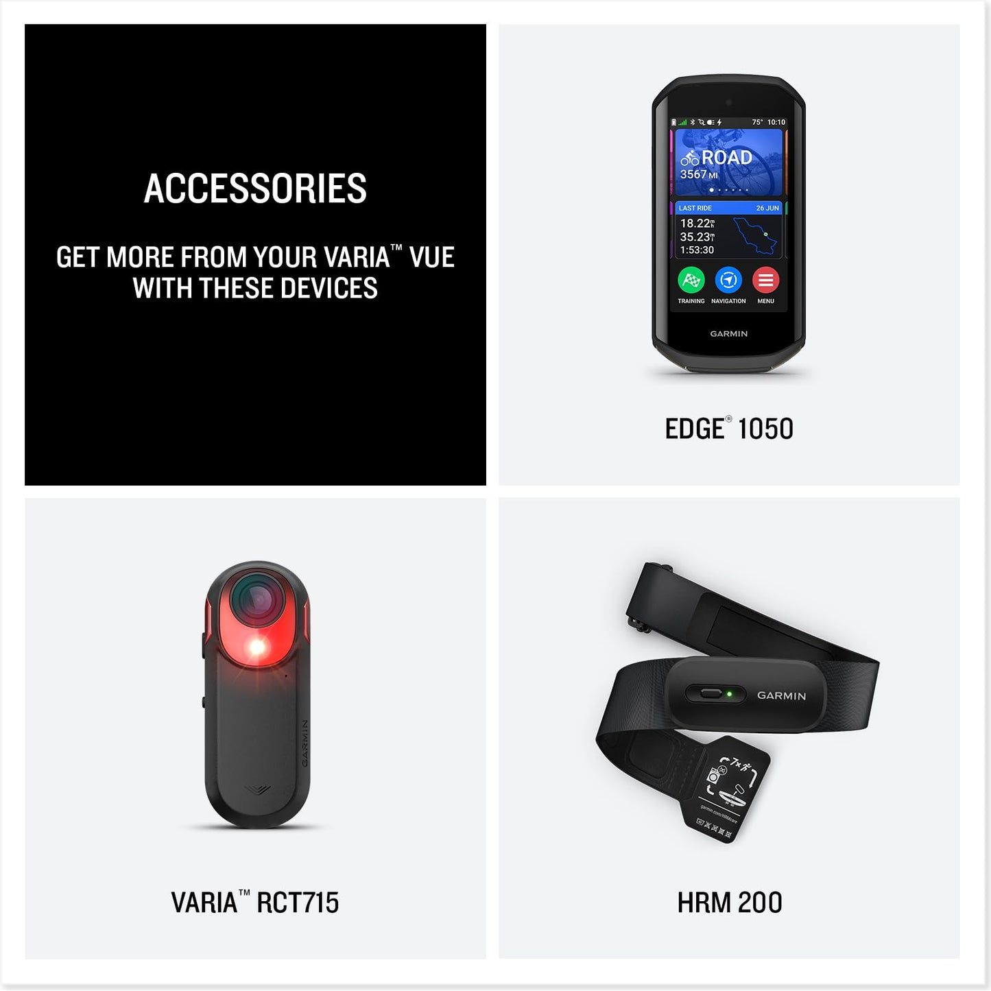 Garmin Varia™ Vue, Cycling Headlight and 4k Camera, Light Intensity up to 600 Lumens, Crystal-Clear Video Recording, Incident Detection While Cycling