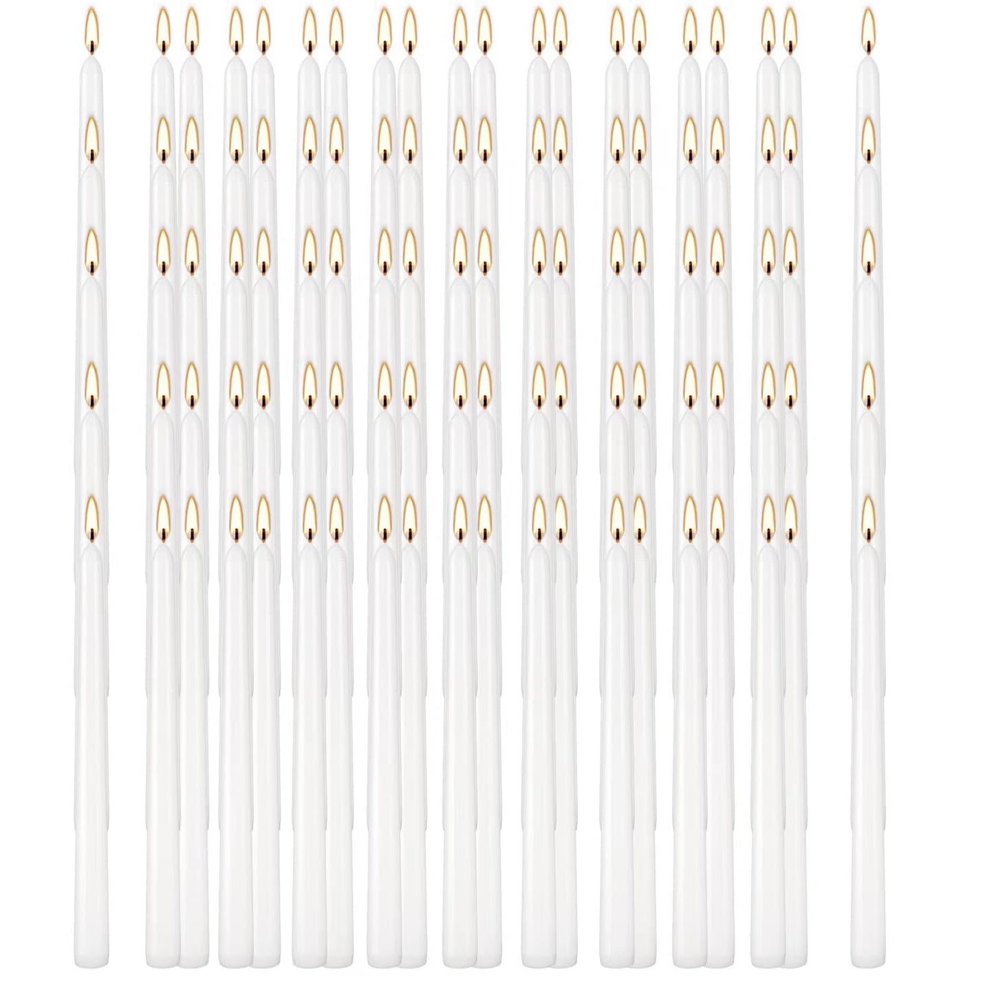 YOROXRG 100Pack White Taper Candles, 7-8 Hours Burn Time, Unscented, Smokeless and Dripless, 0.75 x 10 Inch Dinner Candle Set for Household, Wedding, Party and Home Décor Candlesticks