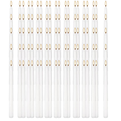 YOROXRG 100Pack White Taper Candles, 7-8 Hours Burn Time, Unscented, Smokeless and Dripless, 0.75 x 10 Inch Dinner Candle Set for Household, Wedding, Party and Home Décor Candlesticks