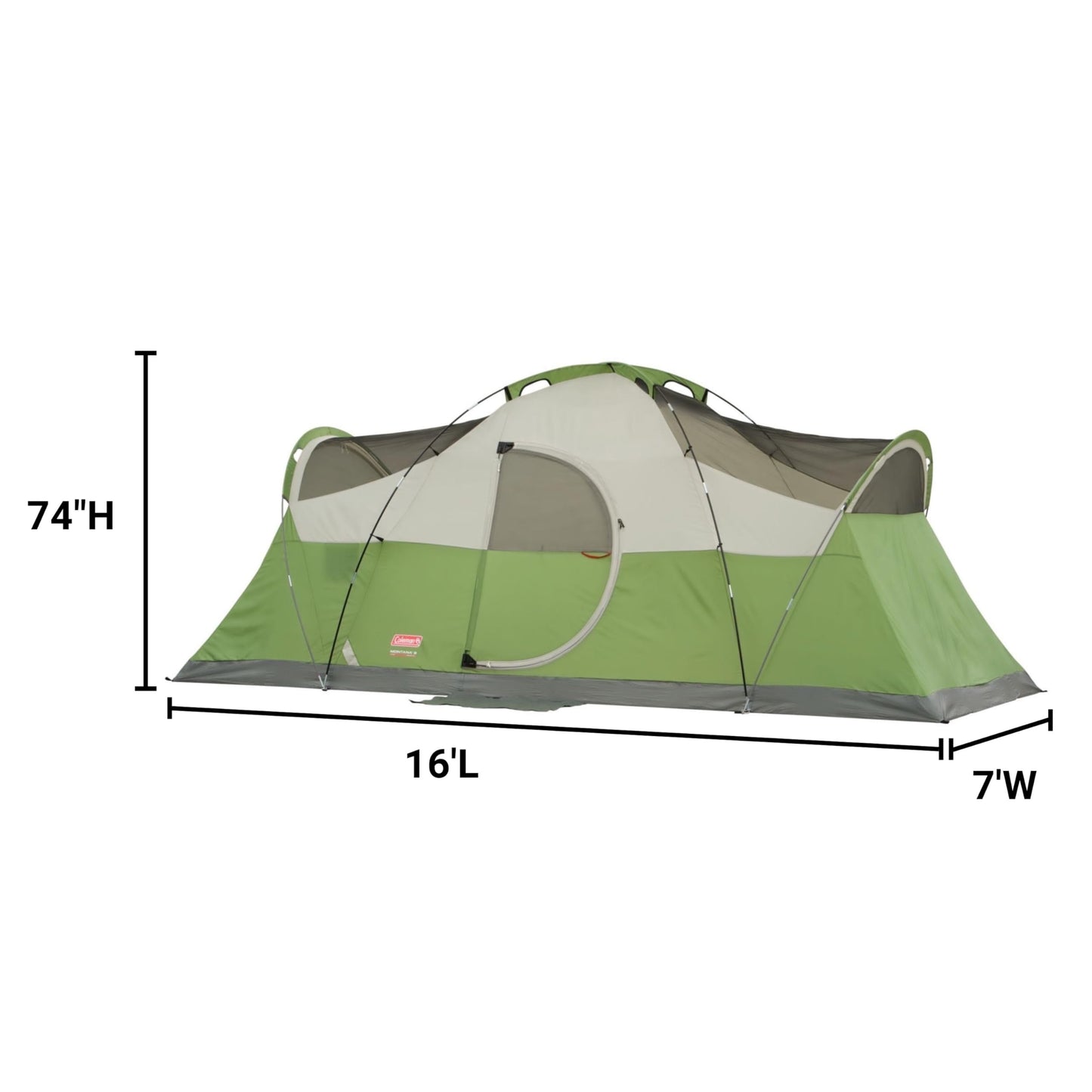 Coleman Camping Tent | 8 Person Montana Cabin Tent with Hinged Door