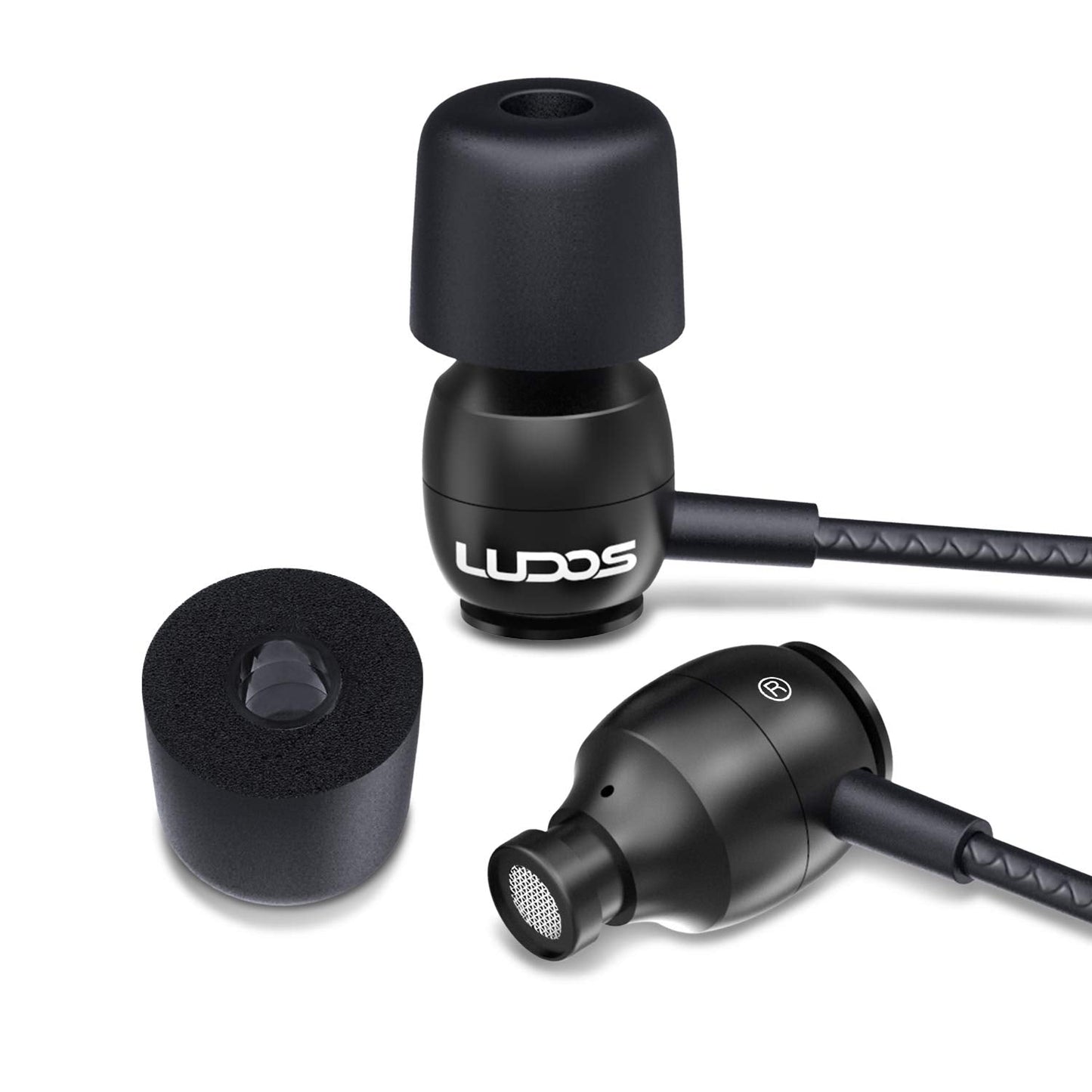 Ludos Clamor Wired Earbuds in-Ear Headphones, 5 Years Warranty, Earphones with Microphone, Noise Isolating Ear Buds for School, Kids, Women, Small Ear