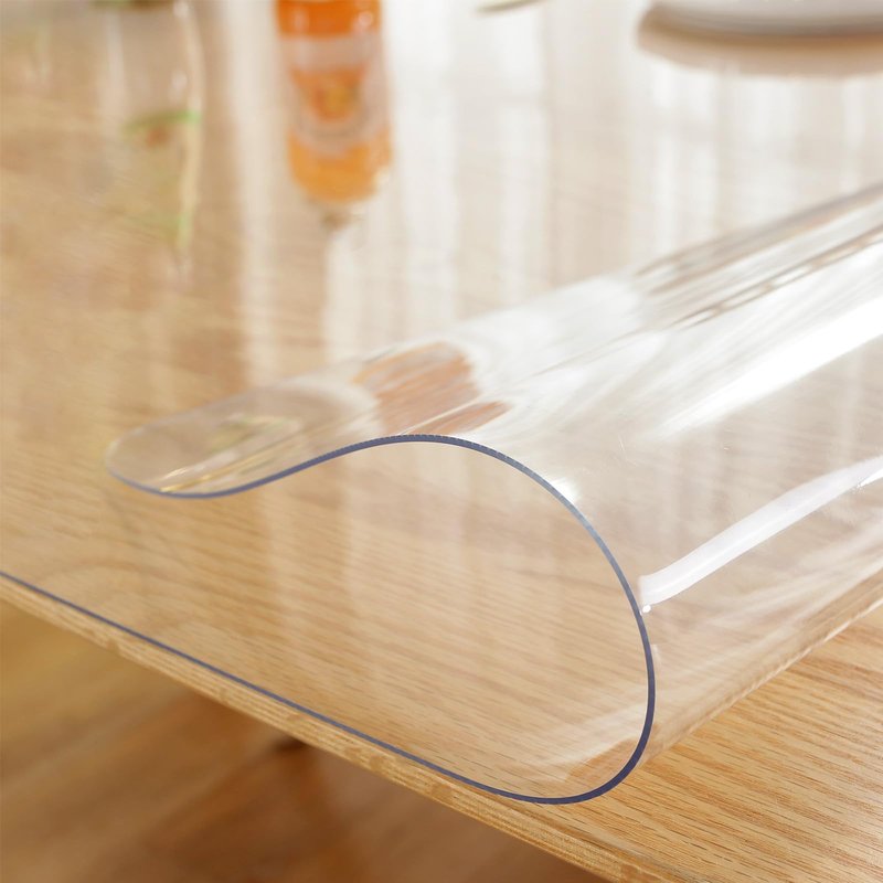 LovePads Clear Table Cover Protector, 23.6 x 39 Inch 2mm Thick Plastic Table Cover, Table Protector for Dining Room Table, Waterproof Dresser Cover Top for Kitchen, Coffee, Writing Desk