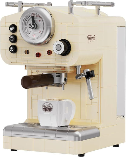 Retro Coffee Machine Building Set for Adults (678 Piece) Classic Semi-automatic Espresso Model Home Office Collection Vintage Coffee Blocks Toy Gifts for Building Blocks Lover