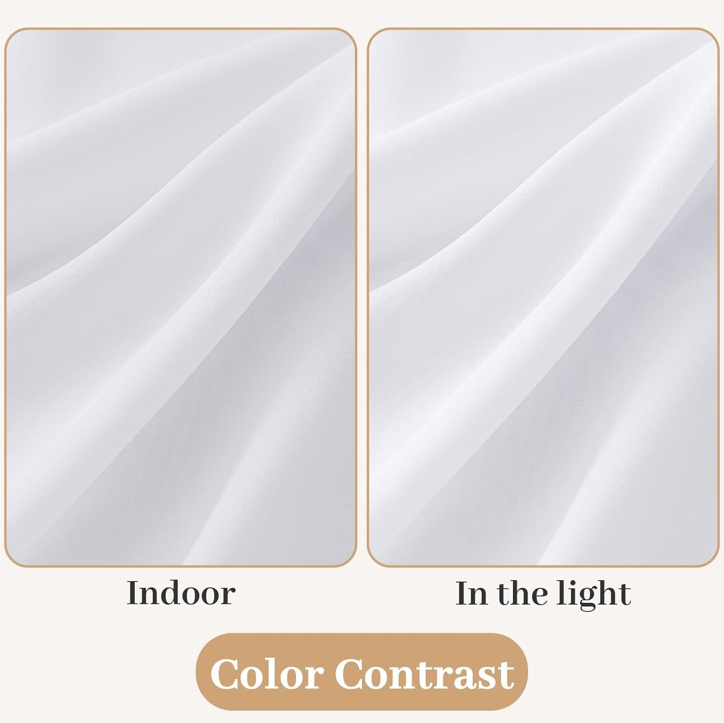 MIULEE French Door Curtains - Non-See-Through Privacy Sheer Drapes | White, 26 x 72 Inches, 2 Panels