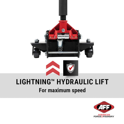 AFF 4 Ton Floor Jack - Low Profile Car Jack with Lightning Lift Hydraulic - Super Duty