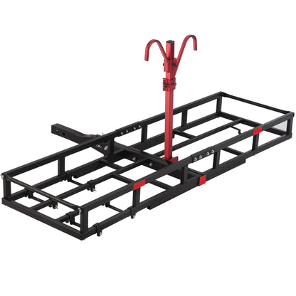 Hitch-Mount Bike Rack for Ebike Heavy-Duty - Fits 2 Electric Fat-Tire Mountain Bicycles Fits 2" Receiver for Car SUV Truck RV Minivan (Red, Comes with Cargo Carrier)