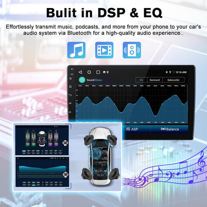 AWESAFE [4Core+64GB] Android Car Stereo for Jeep Patriot Compass 2010 2011 2012 2013 2014 2015 2016, 10" Touch Screen Radio for Jeep Compass with CarPlay Android Auto GPS 5GWiFi Included Camera