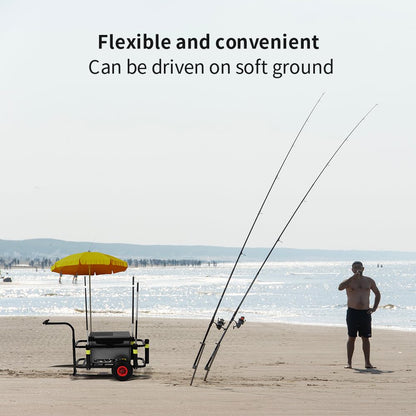Beach Fishing Cart, Heavy Duty Fish, and Marine Cart for Fishing, Picnic, and Other Outdoor Activities, Black
